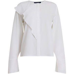 French Connection Crepe Asymmetrical Frill Shirt